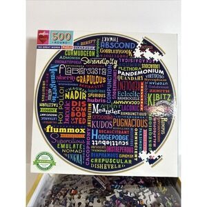 Eeboo‎ 500Pc Round Jigsaw Puzzle 100 Great Words
